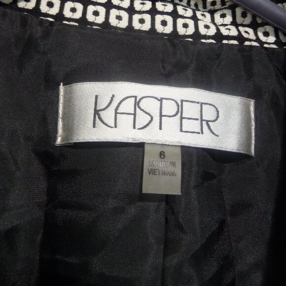 KASPER BLAZER SIZE 6 BLACK AND WHITE - Picture 7 of 11